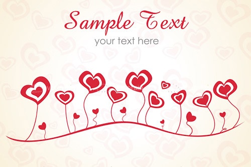 Romance Theme with Array of Red Hearts and Sample Text
